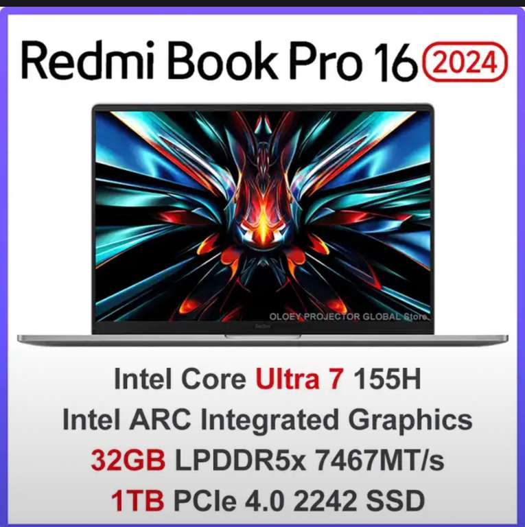 Ноутбук Xiaomi RedmiBook Pro 16'' intel Ultra 5 ARC Graphics NPU 32 Гб+1 ТБ 3K 120 Гц Mi Office