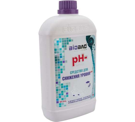 Средство для понижения уровня кислотности БиоБак pH- МИНУС жидкий BP-PHL, 1 л.