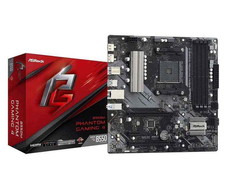 Материнская плата ASRock B550M Phantom Gaming (цена с ozon-картой)