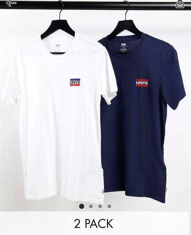 Набор из 2 футболок с логотипом синего и белого цветов Levi's