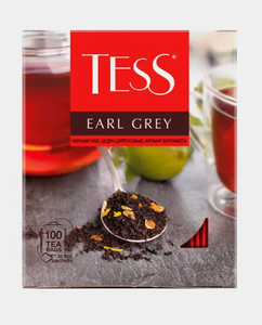 Чай TESS Earl Grey пакетированный, черный с добавками, 100 пакетиков