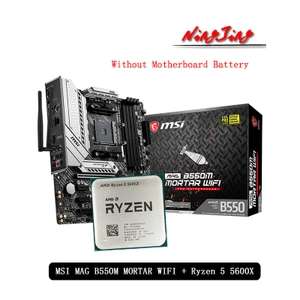 AMD Ryzen 5600X + MSI B550M Mortar WI-FI (цена при оплате QIWI 19.288₽) (комплект с 5700X и 5800X в описании)