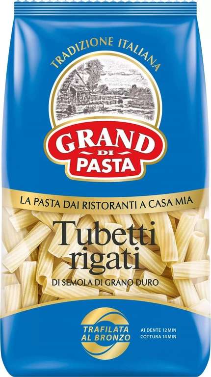 Изделия макаронные Grand di Pasta Tubetti rigate высший сорт, 450 г