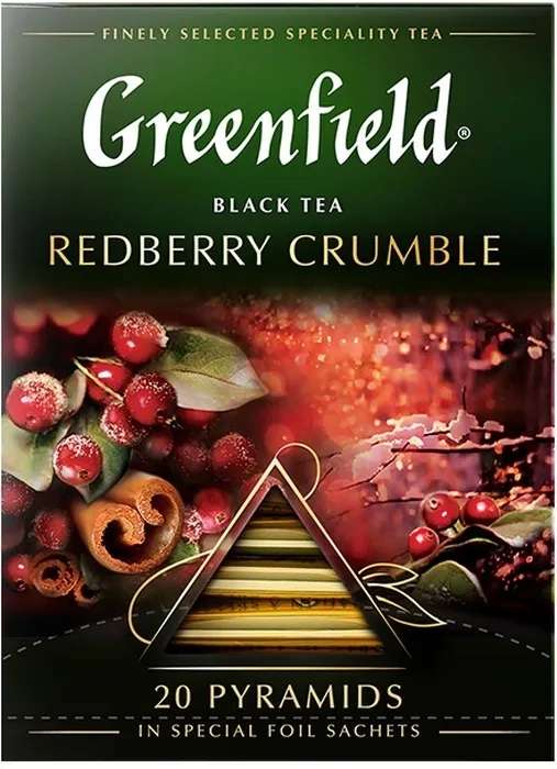 Чай в пирамидках черный Greenfield Redberry Crumble, 20 шт (цена с OZON картой)