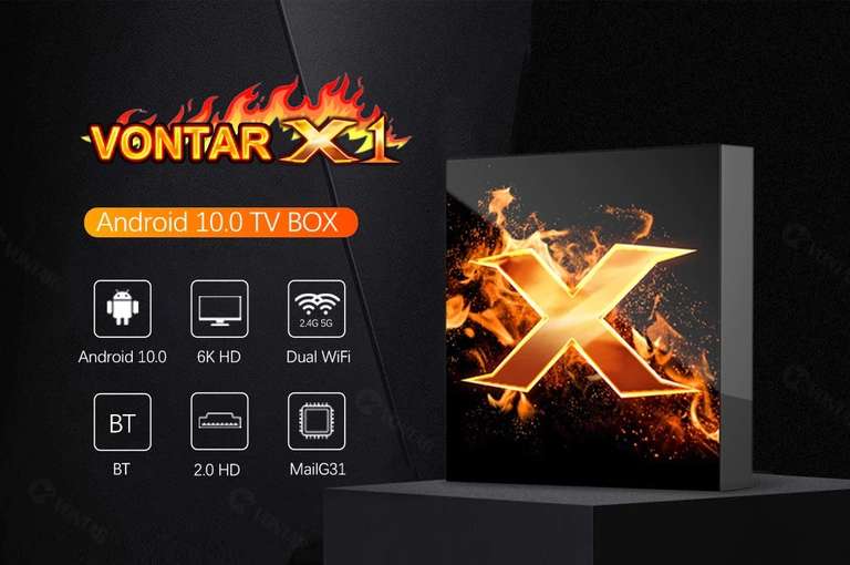 ТВ-приставка VONTAR X1, 4 + 64 ГБ, Android 10, 2 + 16 Гб Smart TV BOX Android 10 Support 6K