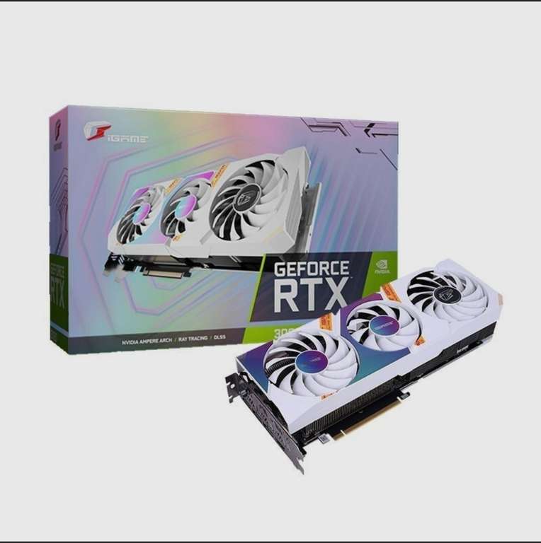 Видеокарта Colorful GeForce RTX 3060 12 ГБ (iGame GeForce RTX 3060 Ultra W OC 12G L-V), LHR (цена с ozon картой) (из-за рубежа)