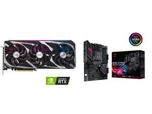 Комплект видеокарта ASUS ROG Strix GeForce RTX 3060 12GB + материнская плата ASUS ROG STRIX B550-F GAMING AM4 AMD B550
