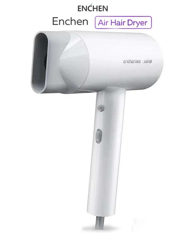 Фен для волос Enchen Air 5, 1800 Вт, ионизация, холодный обдув (по Ozon карте)