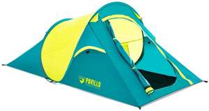 Палатка кемпинговая двухместная Bestway Coolquick 2 Pop-Up 68097, бирюзовый/желтый