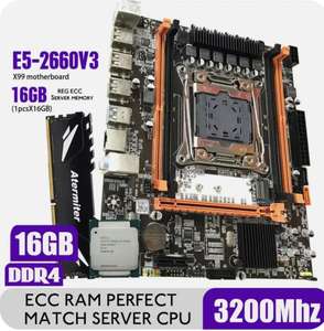 Комплект материнской платы, процессора и ОЗУ Atermiter Xeon E5 2660V3+16gb DDR4 3200Mhz