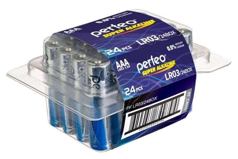 Батарейки Perfeo AAA щелочные 24 шт.