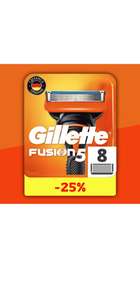 Сменные кассеты Gillette Fusion с 5 лезвиями для бритья, 8 шт. (по Озон карте)