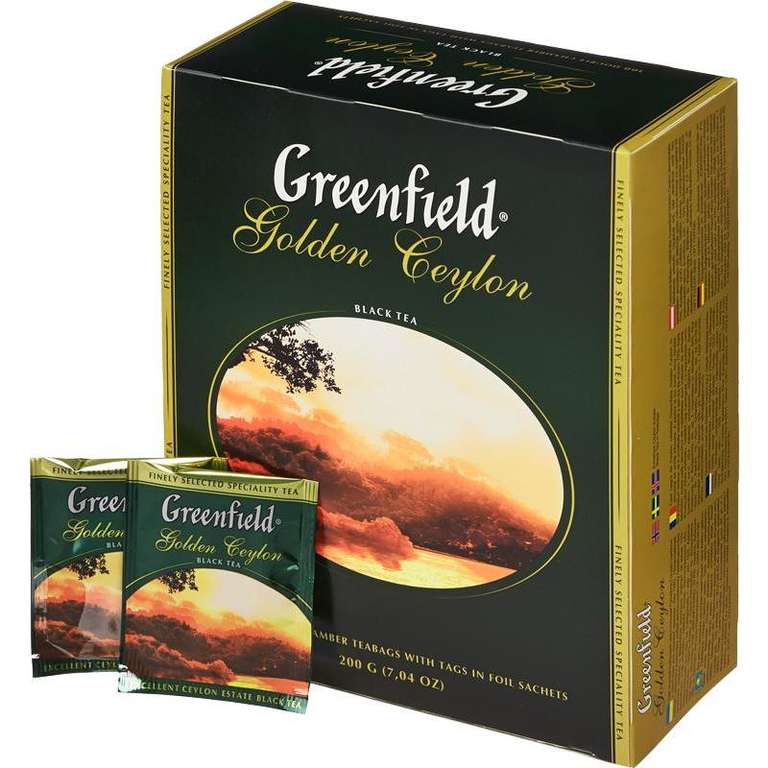 [не всем] Чай в пакетиках Greenfield Golden Ceylon, черный, 100 шт x 5