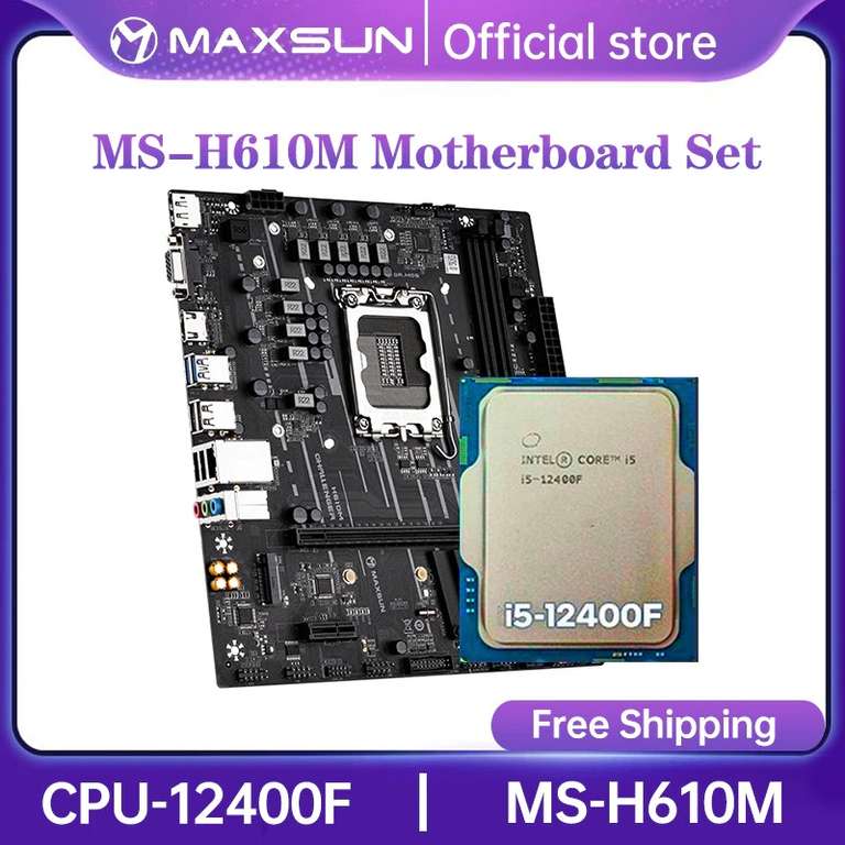 Комплект материнской платы MAXSUN Challenger H610M + процессор Intel i5 12400F