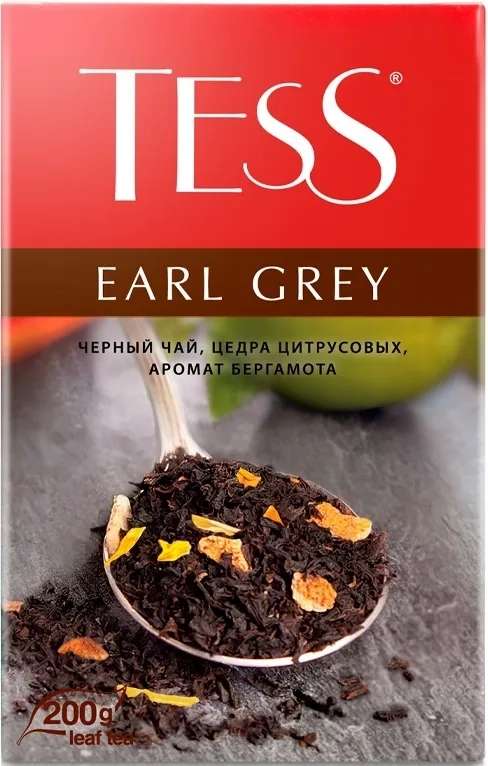Чай листовой черный Tess Earl Grey, 200 г