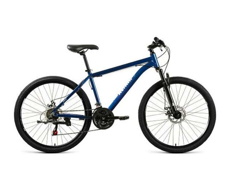 Велосипед горный ALTAIR 26 Disc (26" 21 ск. рост. 17") 2020-2021, черный/ярко-зеленый, алюминиевая рама