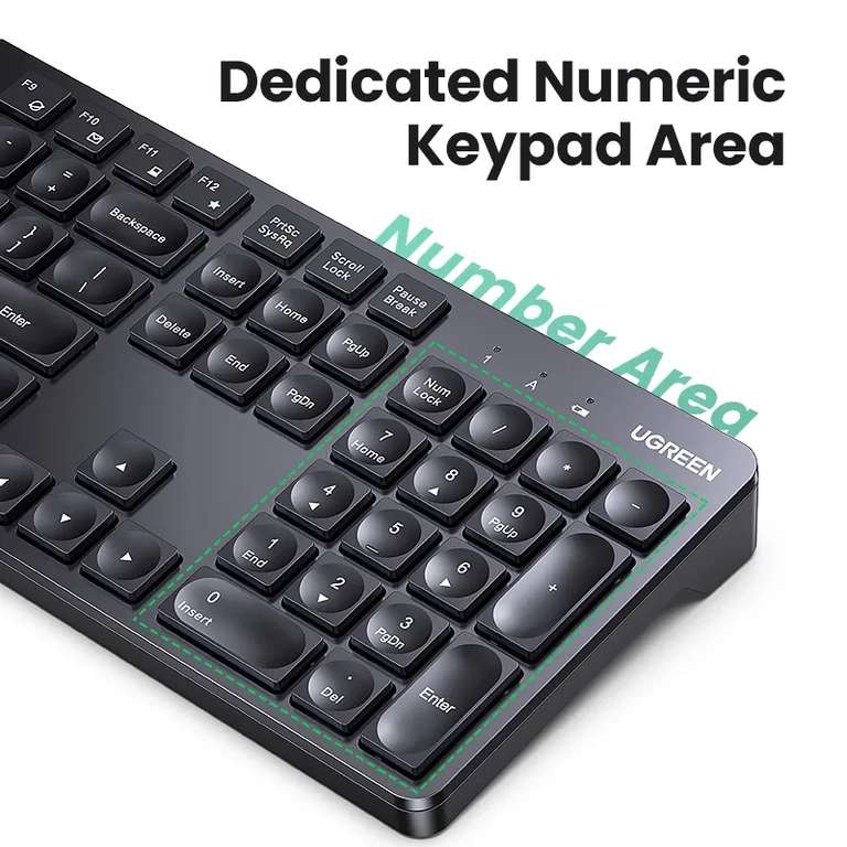Клавиатура беспроводная UGREEN KU004 + мышь беспроводная UGREEN MU006