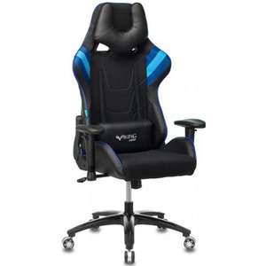 Игровое кресло Zombie VIKING 4 AERO BLUE две подушки черный/синий искусст.кожа/ткань