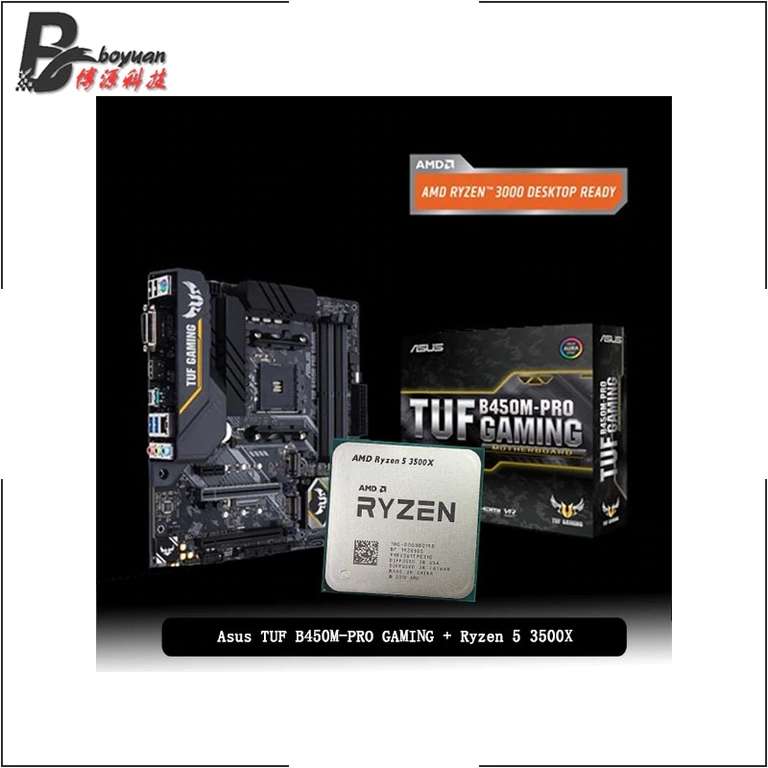 Процессор AMD Ryzen 5 3500X + мат. плата Asus TUF B450M-PRO GAMING