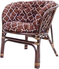 Кресло из натурального ротанга с подушкой