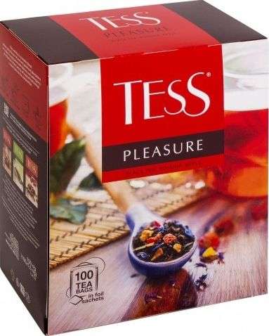 Чай Tess Pleasure Черный с яблоком и шиповником: листовой 200 г и в пакетиках 100 шт