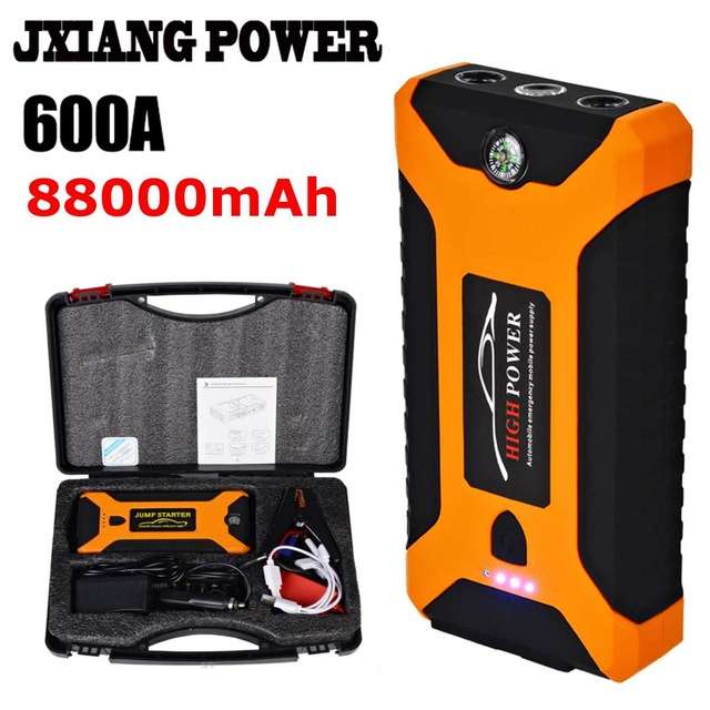 Автомобильный Jump Starter Power 88000mAh (600А/12В/4USB) за $ 45.83