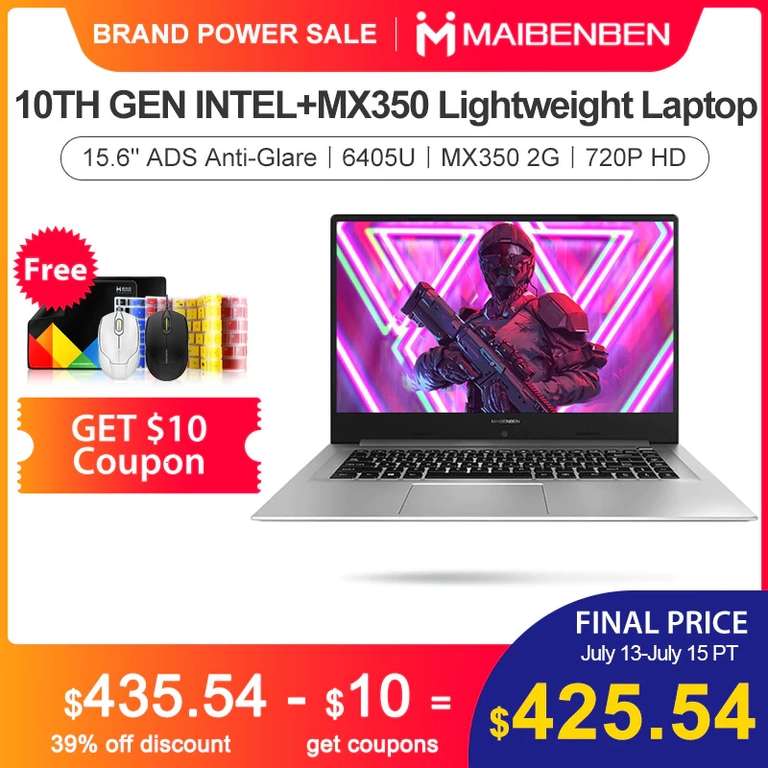 Ноутбук Maibenben XiaoMai6Pro-E5100 15,6" ADS/6405U/MX350/4G 8G RAM/240G 480G SSD + 1 ТБ HDD