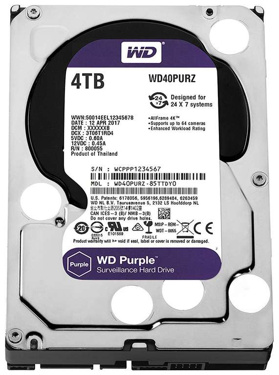 Внутренний жесткий диск Western Digital Purple 4TB (WD40PURZ) - на первый заказ!