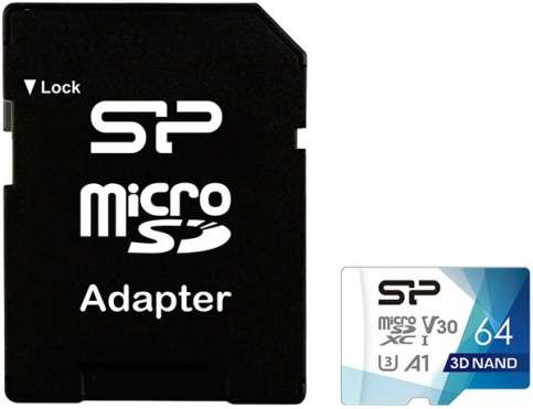 Карта памяти MicroSDXC 64Gb Silicon Power Class 10 Superior Pro Colorful + адаптер