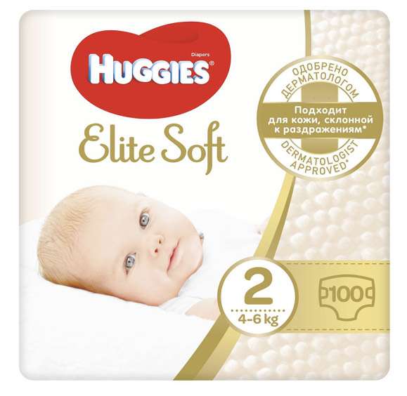 Huggies elite soft 2 - 100 штук