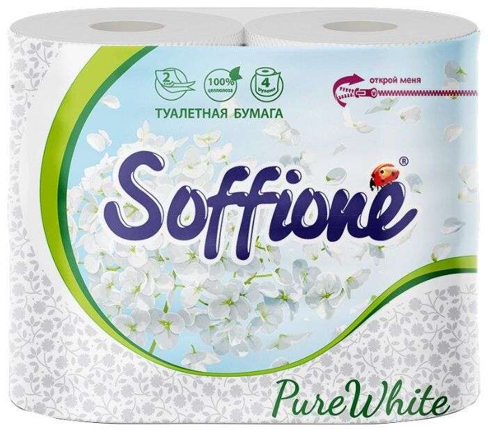Туалетная бумага soffione 12 рулонов 2л