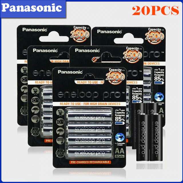 Аккумуляторы Panasonic Eneloop Pro AA, 20 шт (2500 мАч, 1.2 В, 500 перезарядок)
