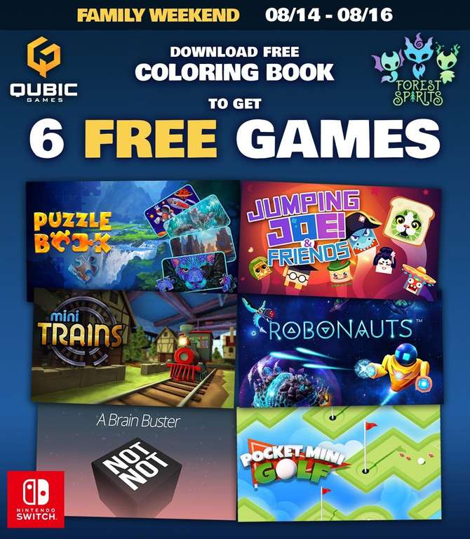[SWITCH] 6 игр бесплатно при скачивании coloring books