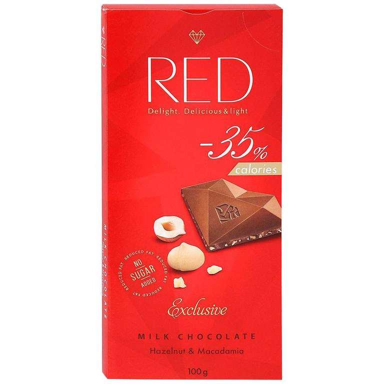 Шоколад RED молочный с фундуком и макадамией 100г