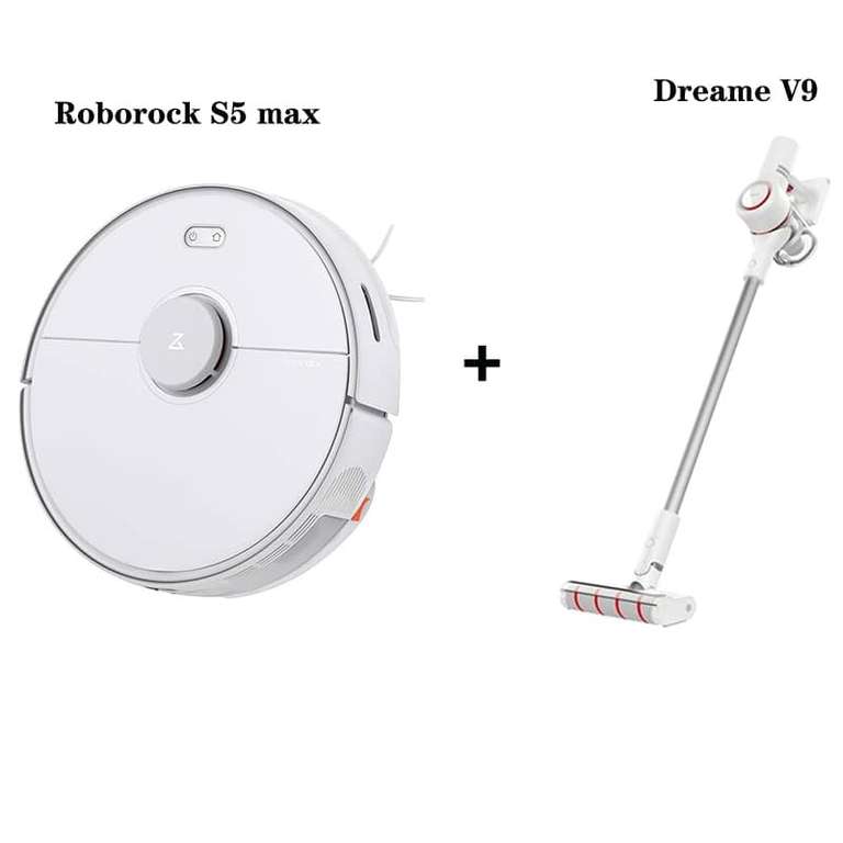 Скидка при одновременной покупке Roborock S5 Max и Dreame V9