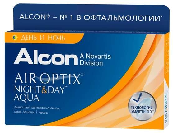 Контактные линзы Air Optix (Alcon) Night & Day Aqua (3 линзы)