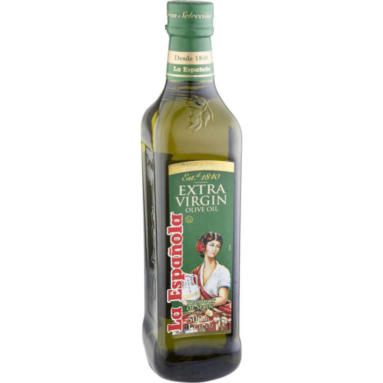 Масло оливковое La Espanola Extra Virgin, стеклянная бутылка, 0.5 л, Испания