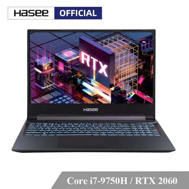 Ноутбук Hasee Z8-CT7NA для игр (Intel Core I7-9750H + RTX 2060 6G/8GB RAM/512G SSD/15,6 ''IPS/клавиатура с подсветкой)