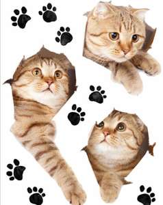 Набор интерьерных наклеек с кошками (3 штуки)