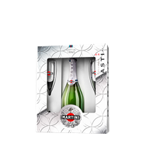 Вино игристое MARTINI Asti (подарочная упаковка + 2 бокала 0.75 L )