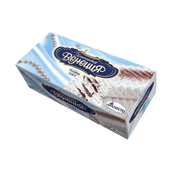Мороженое пломбир Талосто "Классическая Венеция" ваниль с шоколадной прослойкой, 450г