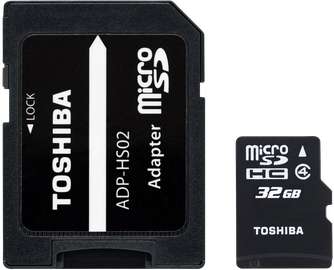 Карта памяти Toshiba Standart microSDHC 32GB THN-M102K0320M2 + SD-адаптер