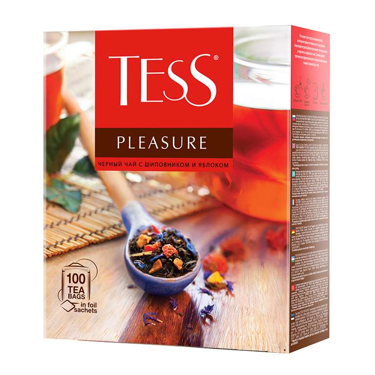 Чай Tess Pleasure, черный, фруктовый, 100 пакетиков