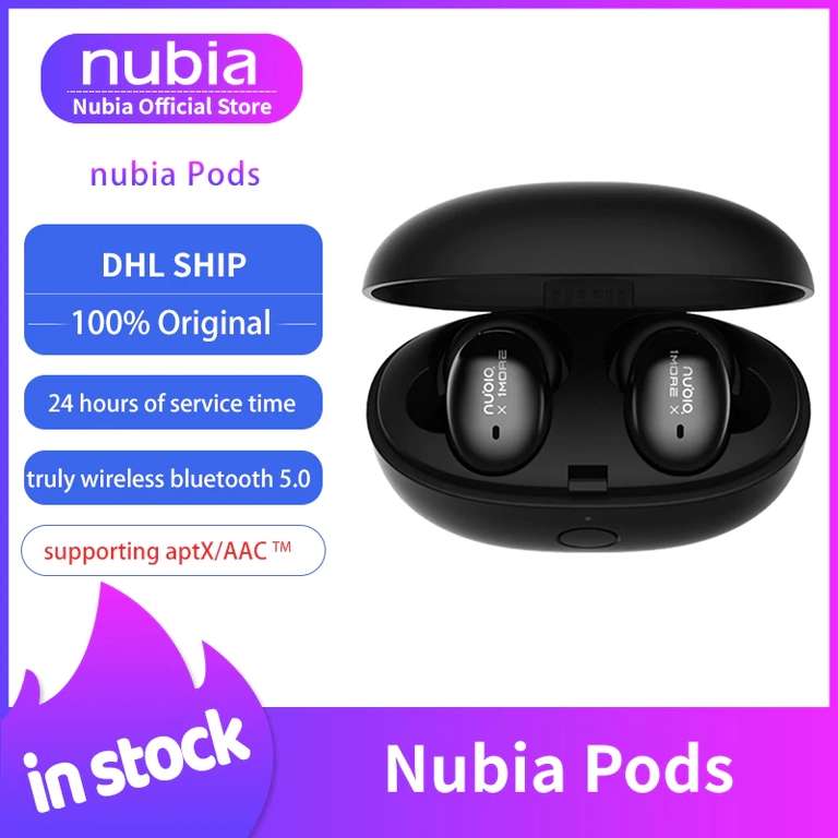 Оригинальные 1More x Nubia Pods TWS наушники. Bluetooth 5.0 Aptx Type-C