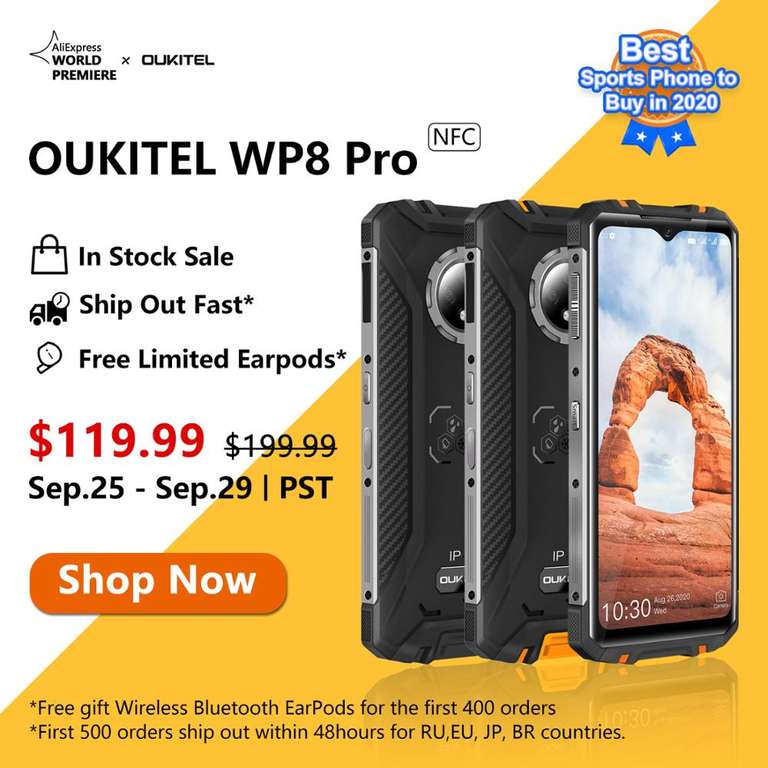 Смартфон Oukitel WP8 Pro + tws-наушники