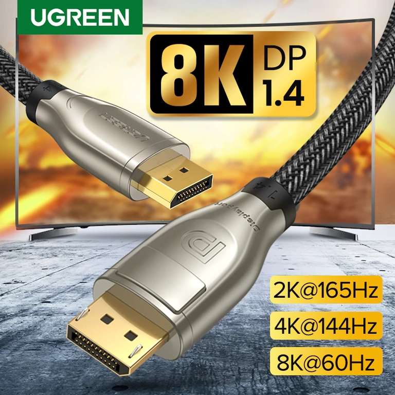 Кабель Ugreen display port 1,4 кабель 8K 60Hz, 3 метра