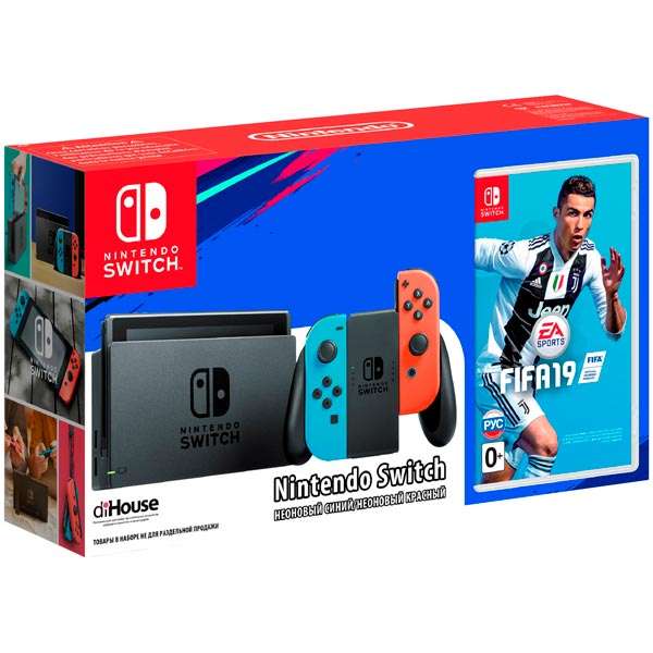 Игровая приставка Nintendo Switch Red Blue + FIFA 19