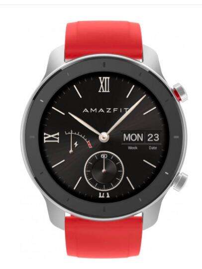 Умные часы Amazfit GTR 42mm красный ремешок (6000₽ если есть баллы из с-боксов)