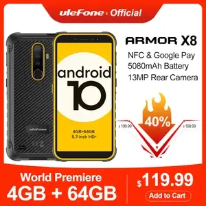 Смартфон Ulefone Power X8 Android10 5,7" 4+64 Гб ip68 NFC