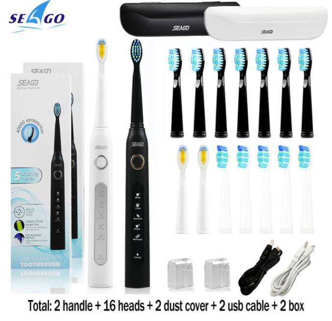 Электрическая зубная щетка Seago Sonic SG-507 для взрослых, с таймером, 5 режимов